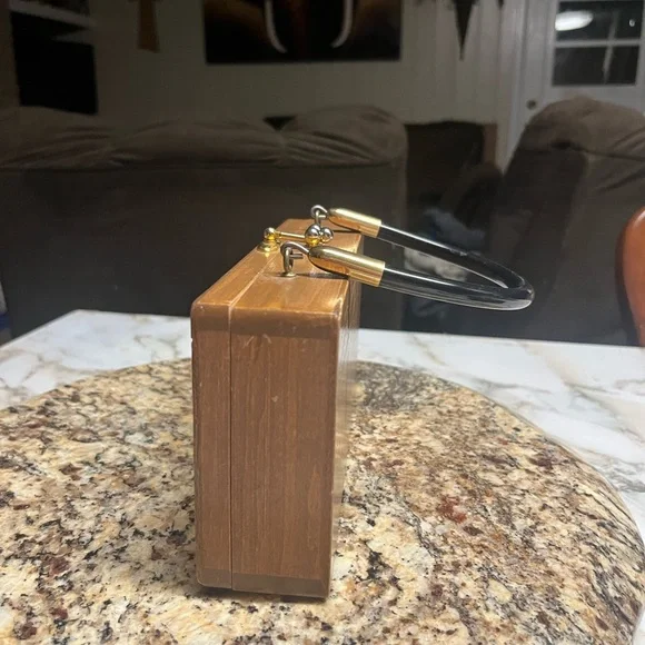 Enid Collin’s • Vintage • 1960’s • Wooden Box Bag • Night Owl • Beaded - Picture 9 of 14